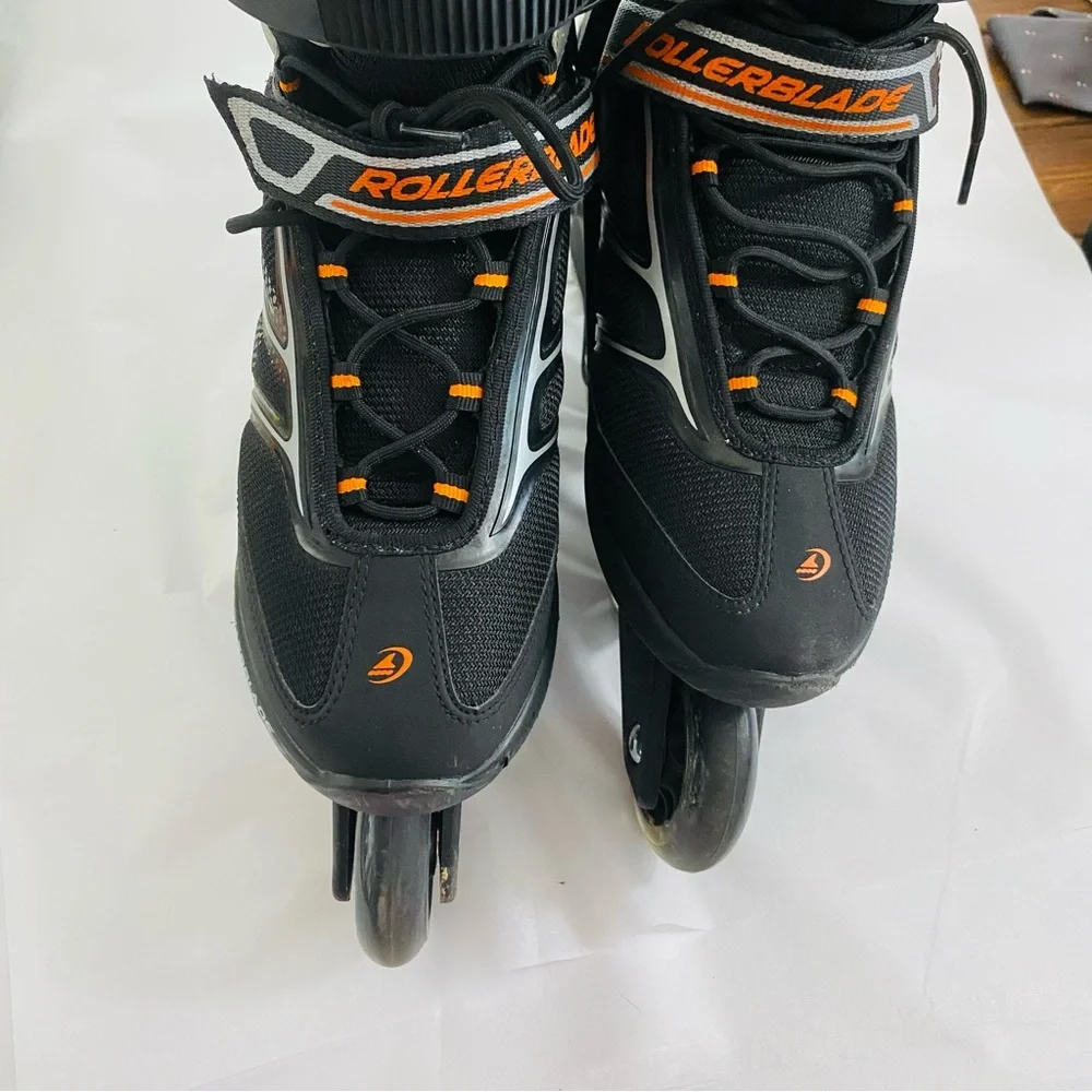 Zetrablade Inline Rollerblade Black & Neon Orange Perfect Beginner Skates Size 8 - Picture 10 of 10
